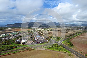 Aerial view of Lihue, Kauai, Hawaii