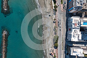 Aerial view of Limassol coastline and cityscape. Cyprus