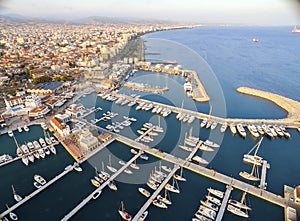 Aerial view of Limassol Marina, Cyprus