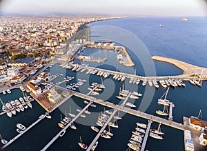 Aerial view of Limassol Marina, Cyprus