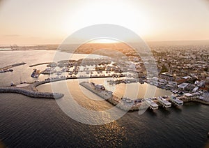 Aerial view of Limassol Old Port, Cyprus