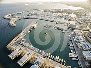 Aerial view of Limassol Old Port, Cyprus
