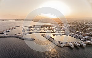 Aerial view of Limassol Old Port, Cyprus