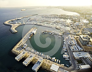 Aerial view of Limassol Old Port, Cyprus
