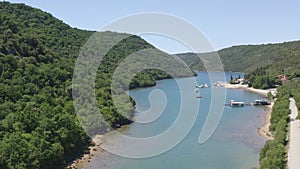 An aerial view of Limski Kanal, Istria, Croatia