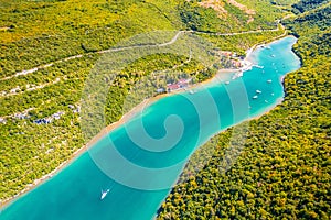 Aerial view of Limski kanal or Lim channel photo