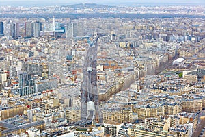 Aerial view of line 6 of Parisian metro
