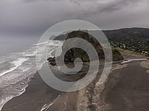 Aerial View of Lion Rock, Piha NZ