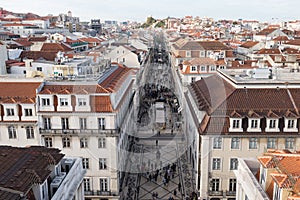 Aerial view of Lisbon cityscape