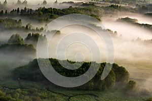 Aerial view of Lithuanian countryside