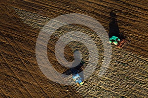 Aerial view of Lithuanian countryside at spring