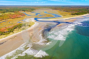 Aerial view of Little River estuary