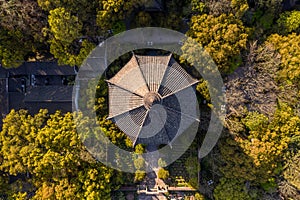 Aerial view of Liuheta Culture Park, Liuhe Tower in Hangzhou, China