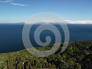 Aerial View of Livadia Palace - located on the shores of the Black Sea in the village of Livadia in the Yalta region of