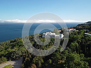 Aerial View of Livadia Palace - located on the shores of the Black Sea in the village of Livadia in the Yalta region of