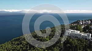 Aerial View of Livadia Palace - located on the shores of the Black Sea in the village of Livadia in the Yalta region of