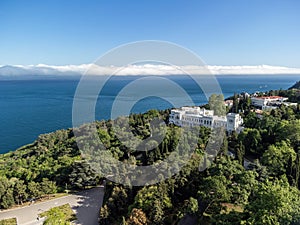 Aerial View of Livadia Palace - located on the shores of the Black Sea in the village of Livadia in the Yalta region of