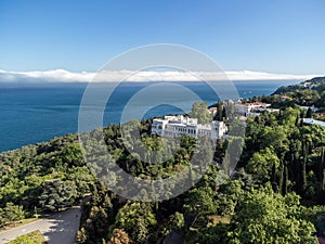 Aerial View of Livadia Palace - located on the shores of the Black Sea in the village of Livadia in the Yalta region of