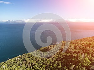 Aerial View of Livadia Palace - located on the shores of the Black Sea in the village of Livadia in the Yalta region of