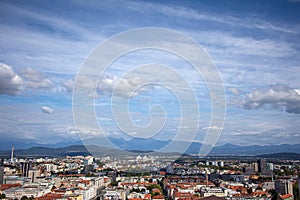 Aerial view of Ljubljana, capital of Slovenia. Eastern Europe