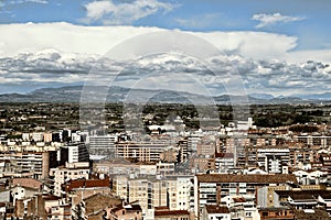 Aerial view of Lleida, Spain photo