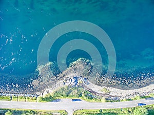 Aerial view of Loch Creran by the Loch Creran bridge photo