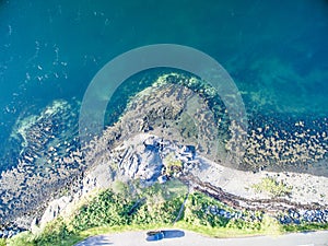 Aerial view of Loch Creran by the Loch Creran bridge photo