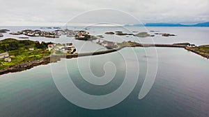 Aerial view. Lofoten islands landscape, Norway