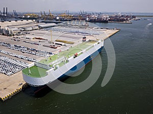 Aerial view of logistics concept Dockyard