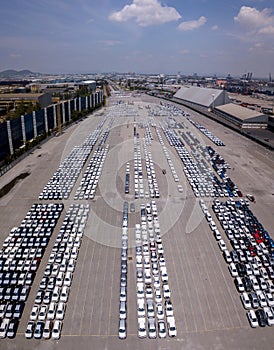 Aerial view of logistics concept Dockyard