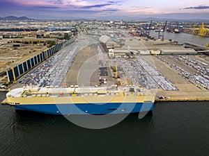 Aerial view of logistics concept Dockyard