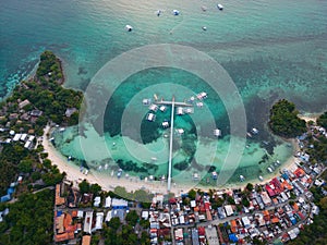 Aerial view of Logon Beach, Malapascua Island, Philippines