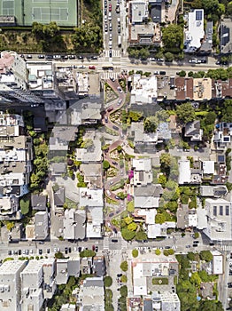 Aerial View of Lombard Street and San Francisco