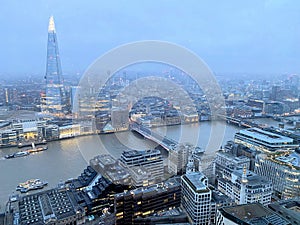 An aerial view of London