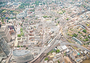 Aerial view of London skyline, UK