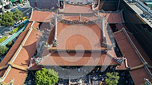 Aerial view Longshan Temple, Lungshan Temple of Manka is a Chinese folk religious temple in Wanhua District, Taipei, Taiwan