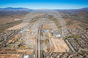Aerial view from above Anthem, Arizona photo