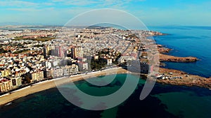 Aerial view Los Locos beach, Torrevieja, Spain photo