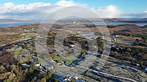 Aerial view of Lough fad in winter, County Donegal, Republic of Ireland