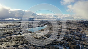 Aerial view of Lough fad in winter, County Donegal, Republic of Ireland