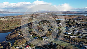 Aerial view of Lough fad in winter, County Donegal, Republic of Ireland