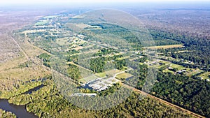 Aerial View of Louisiana Swamp