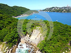 Aerial view of the love beach in Roqueta island photo