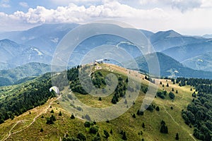 Aerial view of Low Tatras mountains near Donovaly village, Slovakia