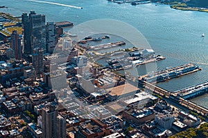 Aerial view of lower Manhattan New York