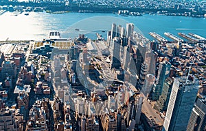 Aerial view of lower Manhattan New York