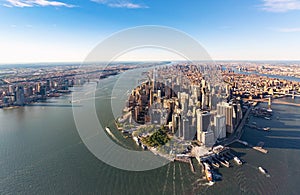 Aerial view of lower Manhattan New York City