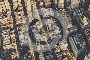 Aerial view of lower Manhattan NYC