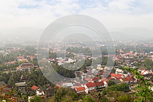 Aerial view of Luang Prabang city
