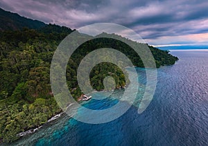 Aerial View of Lubang Buaya Beach in Morella photo